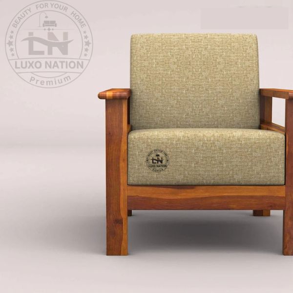 OakElegance Supreme Wooden Sofa Set with Luxurious Seating Look